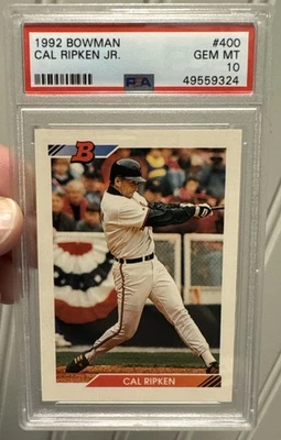 Bowman 1992 🔥 #400 Cal Ripken Jr. PSA 10 💎Orioles (POP 158) Foto 1 de 2