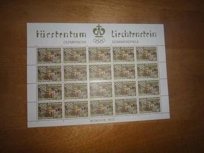 liechtenstein mint sheet dated 1972  postal 20 olympics - Image 1 of 2
