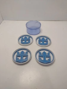 Royal Caribbean Cruise Line Crown Anchor Set 4 Plastic Drink Beverage Coasters - Picture 1 of 4