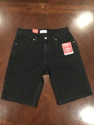 Levi Strauss Signature Black Classic Denim Shorts Size 28 - Image 1 of 4