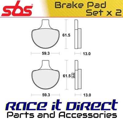 Brake Pads for HARLEY ELECTRA 1340 GLIDE STD. FLHT (DD) 1995-1999 Fr V-Twin SBS - Image 1 of 4