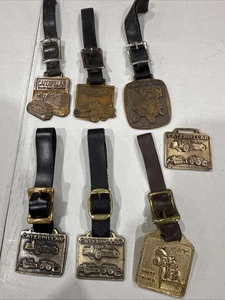 Lot Of 7 RARE Caterpillar CAT Heavy Machinery Watch Fobs With Straps - Picture 1 of 9
