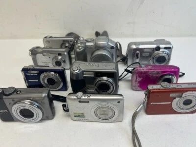 Digital Camera Bulk lot of 10 Including Coolpix, Powershot, Cybershot And More! - Image 1 of 4
