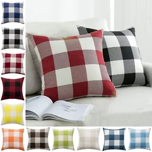 Mesh Pillow Case Checked Cushion Cover Pillowcase Sofa Cushion Decorative Cushion - Picture 1 of 36