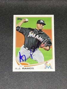 A.J. Ramos Miami Marlins Florida Signed Auto 2013 Topps Card #175 ~ COA - Picture 1 of 3