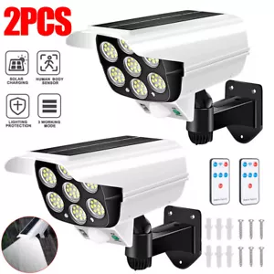 2X 77LED Solar PIR Motion Sensor Wall Light Outdoor Street Garden Security Lamp - Picture 1 of 14
