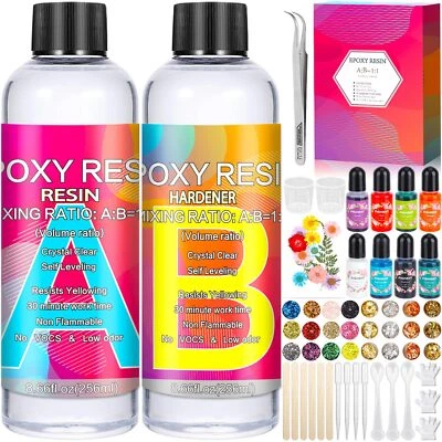 510ML Resine Epoxy Kit Complet de Résine Èpoxy Transparente pour la Coulée et... - Photo 1/4