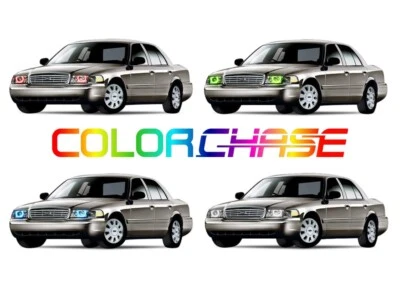 Kit de halo de flujo de faros LED de persecución de color para Ford Crown Victoria 98-11 Foto 1 de 4