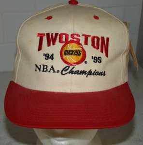 Cappello snapback nuovo con etichette vintage Twoston 1994 1995 Houston Rockets Back to Back Champions - Foto 1 di 7