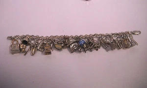 Pulsera vintage de plata esterlina con dije para artículos para el hogar 7 1/2 "+ bonificación   - Imagen 1 de 6