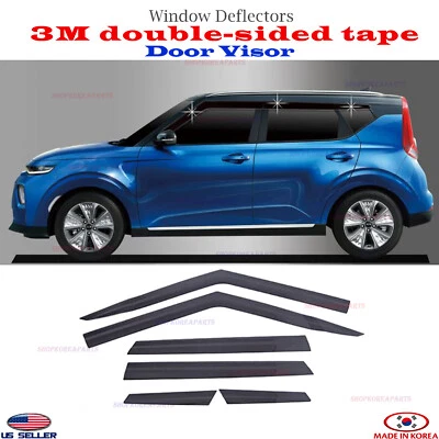 ⭐6 peças⭐ Viseira para porta janela ventilação sombra guarda chuva serve para Kia Soul 2020-2025 - Imagem 1 de 4