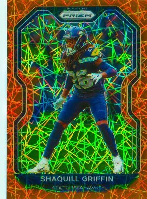 Shaquill Griffin 2020 Orange Lazer Prizm Refractor Card #298 Seattle Seahawks - Image 1 of 2