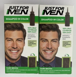 (2 LOT) Just For Men Shampoo-In Color DARK BROWN Hair Dye (H-45) - NEW - Picture 1 of 6