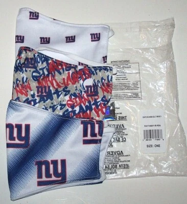 Paquete de 3 mascarillas faciales con logotipo de los New York Giants 2 capas NFL fútbol nuevo unisex hombres mujeres Foto 1 de 4