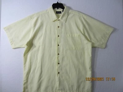 Camisa Gloria Desteñida Para Hombre Extra Grande Amarilla Abotonada Manga Corta Informal Hombres 176  Foto 1 de 4