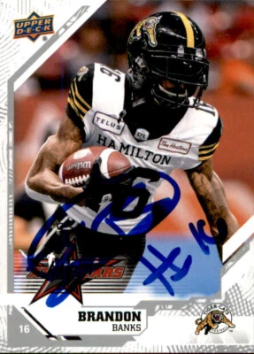 Brandon Banks Signed 2019 Upper Deck CFLPA All Star card Hamilton Tiger-Cats Foto 1 de 2
