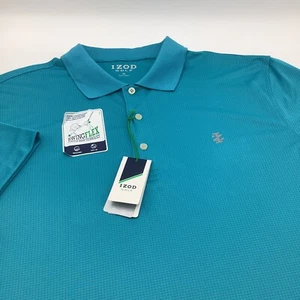 IZOD Golf Mens Swingflex Short Sleeve Golf Polo Turquoise Size XL NWT - Picture 1 of 9