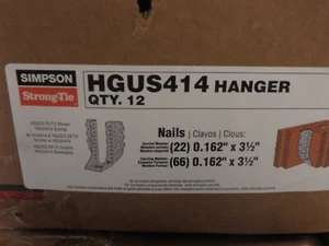 Lot of 12 Simpson Strong-Tie Double Shear Hanger - Galvanized Steel HGUS414 - Picture 1 of 2