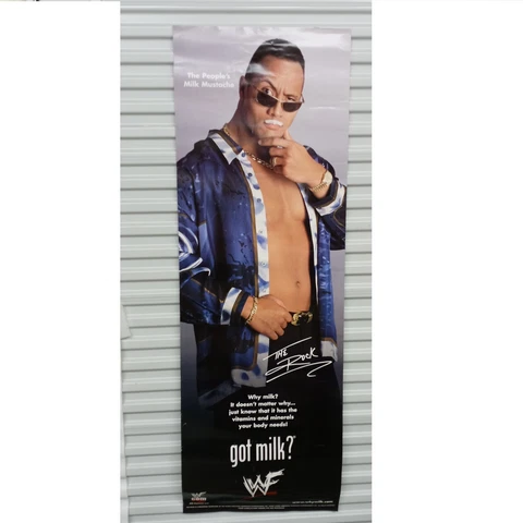 The Rock Got Milk 6 Ft Door Poster WWF WWE Dwayne Johnson 2000 Rare Cover