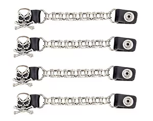 Skull Head Motorcycle 4 Vest Extender Line 24 Snaps Leather MC Biker Vest - Picture 1 of 1