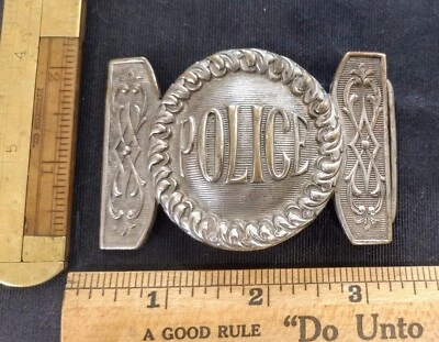Antiguo cinturón de policía hebilla finales de 1800 excelente estado ¡DIFÍCIL DE ENCONTRAR! Foto 1 de 3