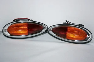 Porsche 356 A B C Set Tail Lights Rear Lights Left + Right with Seals and Bulbs - Picture 1 of 1