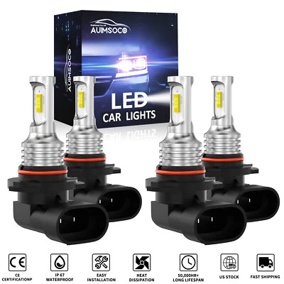 Combo de 4 bombillas LED delanteras 6000K blancas para Honda Prelude 1992-1996 Foto 1 de 4