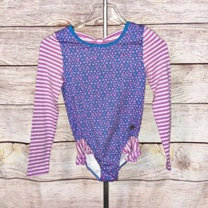 Matilda Jane Purple Floral and Stripes Gymnastic / Dance Leotard Size 12 - Picture 1 of 8