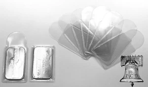 50 Vinyl Flip Sleeve 1oz Silver Gold Copper Bar Ingot Holder Bars Single Pocket - Picture 1 of 6
