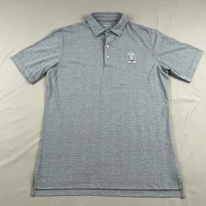 Jonnie-O Polo Shirt Mens Medium Gray Blue spotted Embroidered Logo Casual Adult - Picture 1 of 15