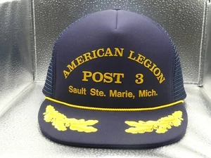 American Legion Otto Scrambled Eggs Trucker Mesh Snapback Rope Hat Blue Yellow - Picture 1 of 9