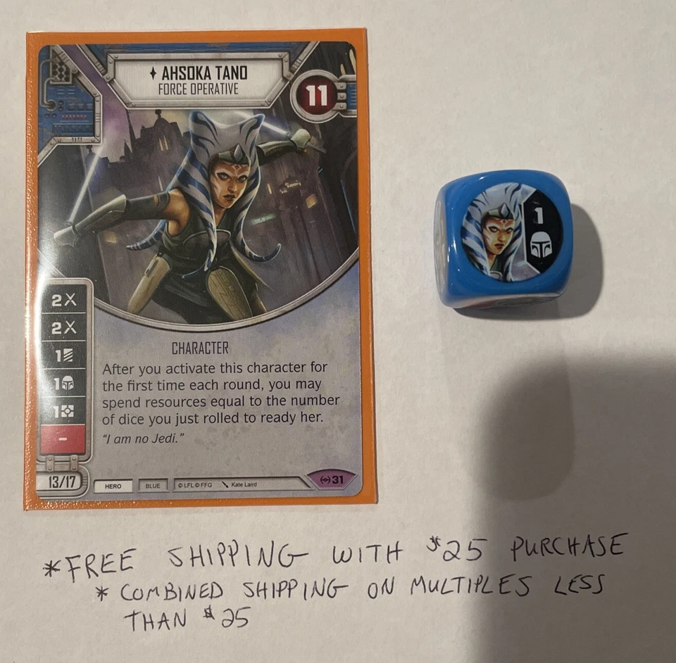 Star Wars Destiny - Ahsoka Tano: Force Operative Card And Dice - Image 1 of 1