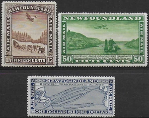 1931 Newfoundland George V airmail 3v. MH SG. n. 192/94 - Bild 1 von 1