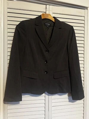 Blazer Traje Chaqueta EVAN PICONE Mujer Talla 10 Vintage Elastizado Gris Foto 1 de 4