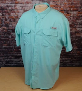 Columbia PFG Blood N Guts Fishing Shirt Omni Shield Vented Short Sleeve Mens XL - Picture 1 of 8