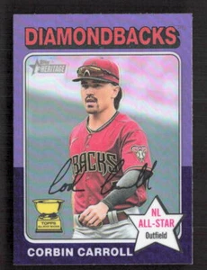2024 Topps Heritage Hot Box refractor cromado púrpura #372 Corbin Carroll - Imagen 1 de 2