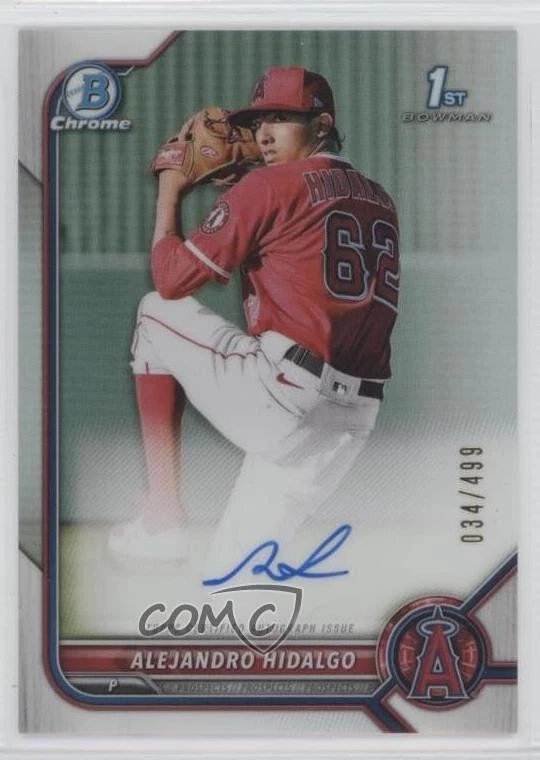 2022 Bowman Chrome Prospect Refractor 34/499 Alejandro Hidalgo #CPA-AH Auto - Image 1 of 3