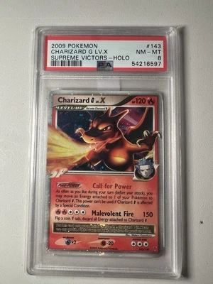 Pokémon TCG Charizard LV.X Supreme Victors Holo Rare Card 143 PSA 8 - Image 1 of 2