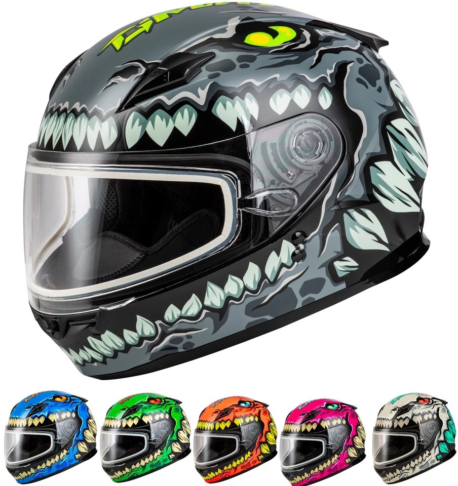 Gmax Youth GM-49Y Drax Cara Completa Doble Panel Moto de Nieve Casco Lente Antiniebla para Foto 1 de 1