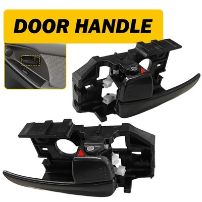 Left+Right Interior Door Handle For 01-2006 Hyundai Elantra Set of 2 Front Black Foto 1 de 4