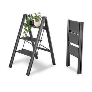 3 Step Ladder, Folding Step Stool with Wide Anti-Slip Pedals,Max Load 330 Lbs - Picture 1 of 8