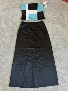 VINTAGE Y2K NWT Jessica McClintock 2 Pc Art Deco Dress Sz 9 DISCONTINUED Foley’s - Picture 1 of 5