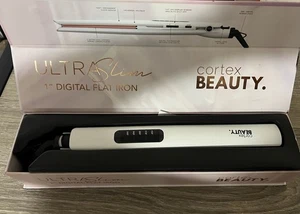 Beauty Ultra Slim 1" Digital Flat Iron LED Display Temp Up to 450°F White Cortex - Picture 1 of 3