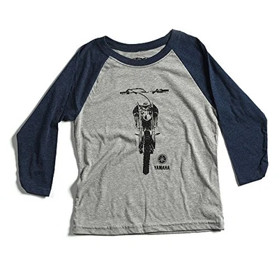Factory Effex 21-83210 FX Yamaha Bike Youth Baseball T-Shirt Navy Blue/Heather Foto 1 de 2