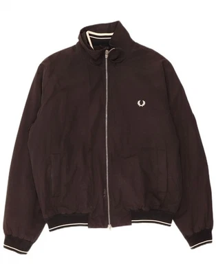 FRED PERRY Mens Bomber Jacket UK 42 XL Black Cotton CW10 - Image 1 of 3
