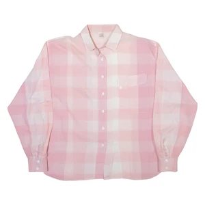DEL MOD Damen Bluse Rosa Kariert Langärmelig L - Bild 1 von 6