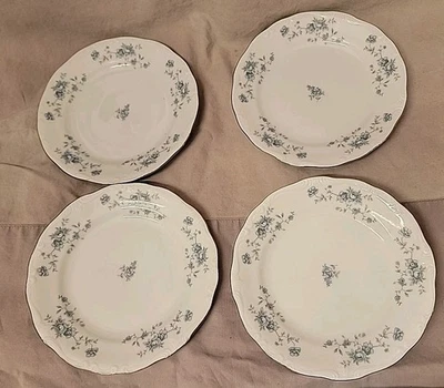 "4 platos de pan y mantequilla guirnalda azul vintage Johann Haviland Baviera Alemania 6""" Foto 1 de 4
