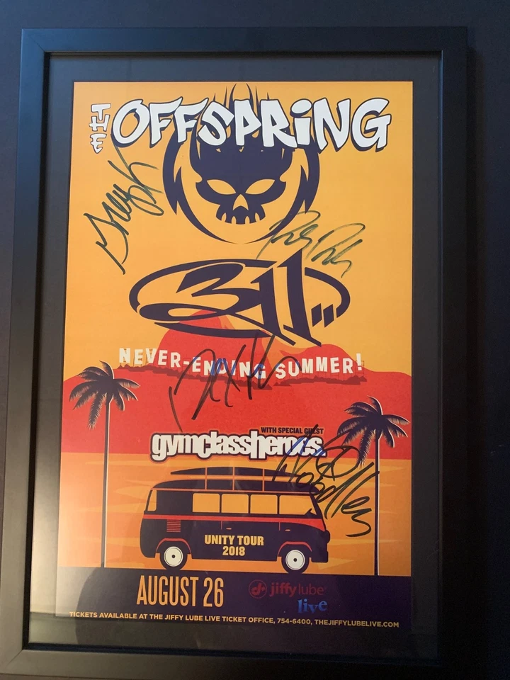 the offspring  concert poster 2018 autographed never ending tour - Image 1 of 4