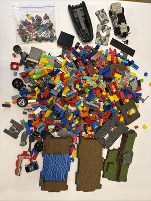 MEGA BLOKS 5lb Bulk Lot  Pieces Vehicles Baseplates Mini Figures And Accessories - Image 1 of 4