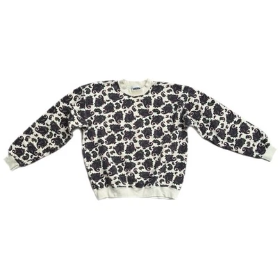 Suéter Lee Vintage Crema Cuello Redondo con Patrón Paisley Púrpura y Rosa Foto 1 de 4